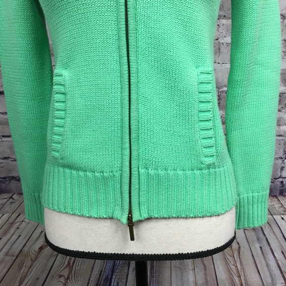 Ralph Lauren Green Zipper Cardigan Sweater - Picture 5 of 7